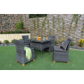 Styleless Stylish Design Synthetic Poly Resina Rattan Café e Jantar Set para Outdoor Garden Patio Wicker Furniture